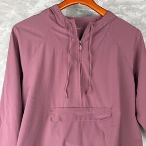 GapBody Women Dusty Rose Lightweight Quarter Zip Pullover Hoodie Size L G